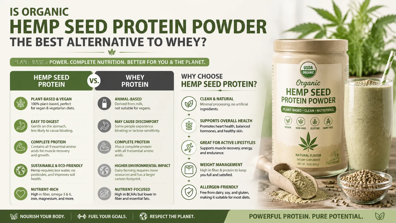 La proteina biologica di semi di canapa in polvere è la migliore alternativa alle proteine del siero di latte La proteina biologica di semi di canapa in polvere è la migliore alternativa alle proteine del siero di latte