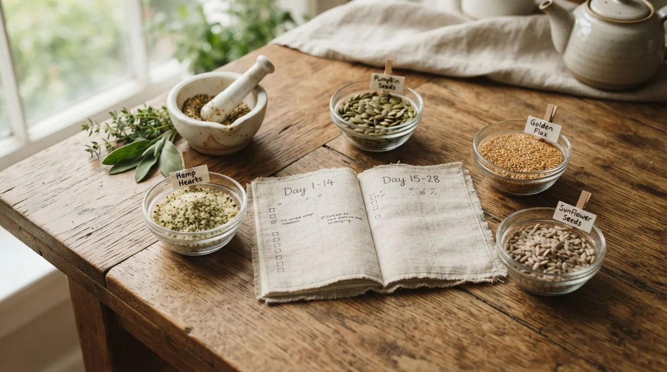 Seed cycling per l'equilibrio ormonale: come usare semi di canapa, zucca e girasole 8 Seed Cycling for Hormonal Balance How to Use Hemp, Pumpkin & Sunflower Seeds